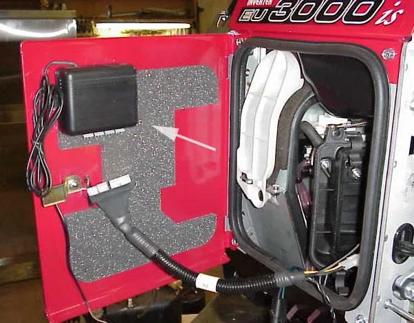 WSK-1 control box mounted inside the side door of a Honda EU3000is generator